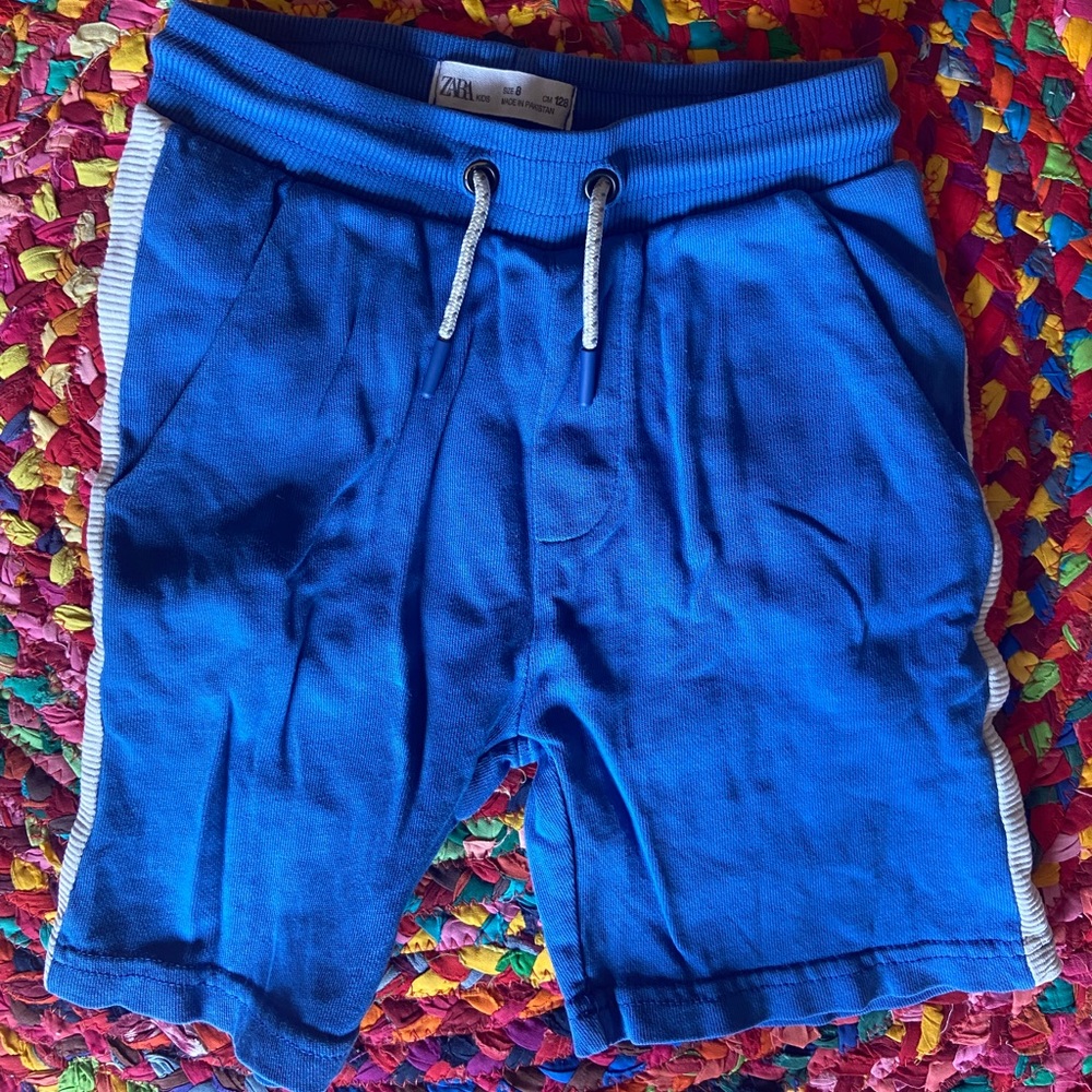 Zara Boys Kids Blue Shorts Soft French Terry Size 8